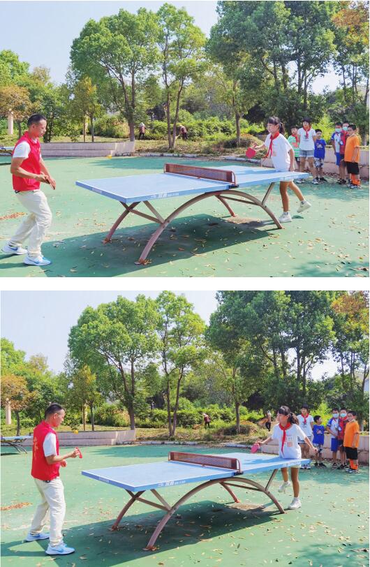 快樂(lè)暑假 玩轉(zhuǎn)乒乓 民主村開(kāi)展青少年乒乓球?qū)崙?zhàn)練習(xí)